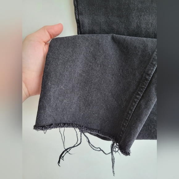 Zara Black Straight Leg Distressed Jeans size US 6 - Picture 2 of 7